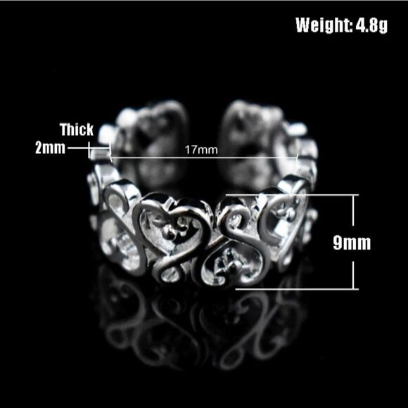 Decorative Hearts Ring  - Picture 3 of 4